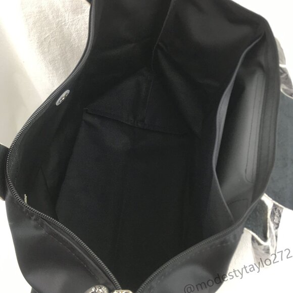 NWT Longchamp Le Pliage Original Large Shoulder Nylon Bag Tote IN NEW BLACK - Picture 12 of 12